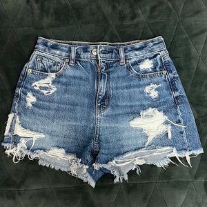 american eagle denim mom shorts